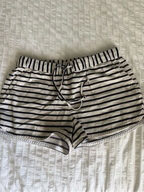 J Crew Factory Striped Black and White Drawstring Women's Shorts